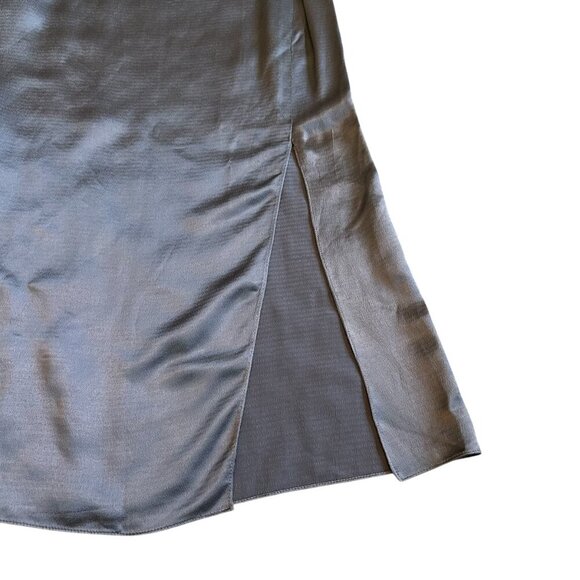 Diane Von Furstenberg Lyla Grey Sleeveless Shift Dress High Slit Size Small - Picture 4 of 12